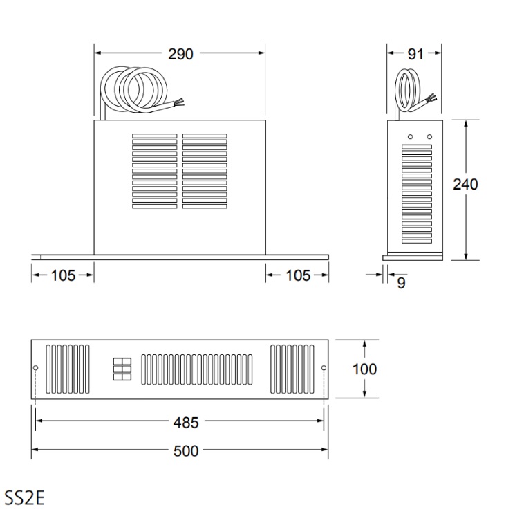 SpaceSaver SS2 E - Elektrische plintverwarming